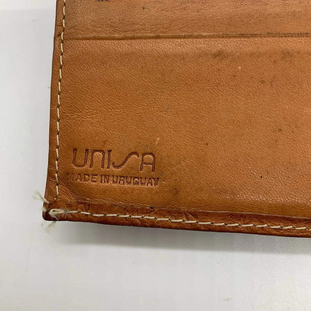 UNISA VINTAGE LEATHER CHECKBOOK WALLET‎